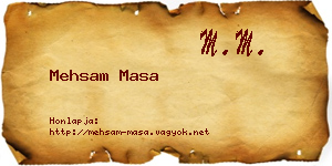 Mehsam Masa névjegykártya